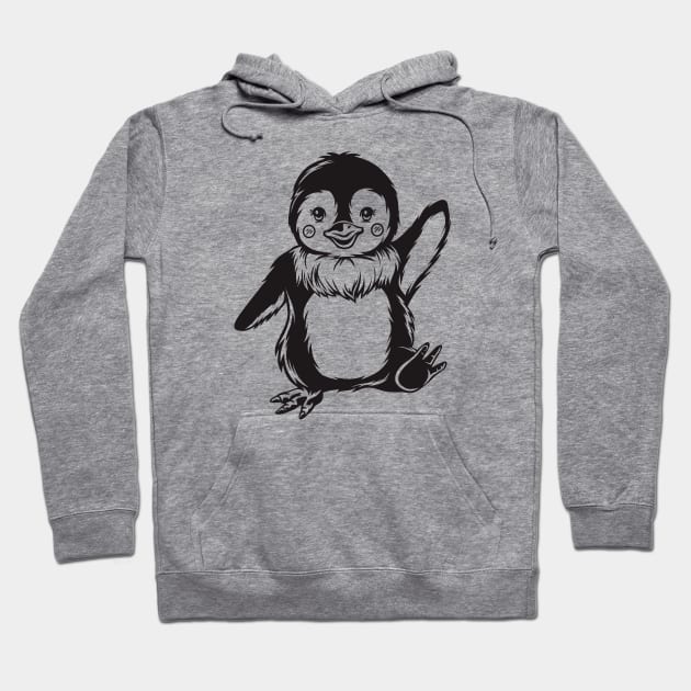 Holiday Penguin Hoodie by pmuirart